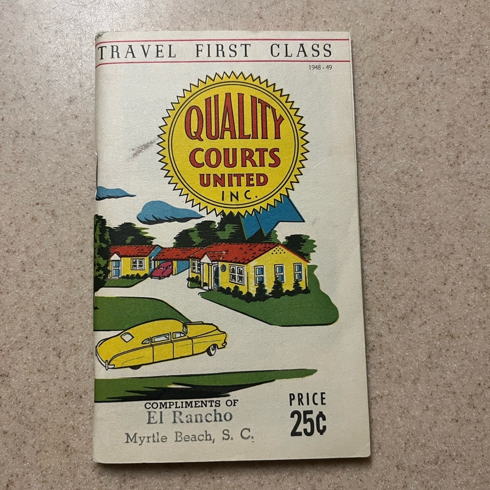 Vintage 1940’s Travel Booklet for Quality Courts United Inc.